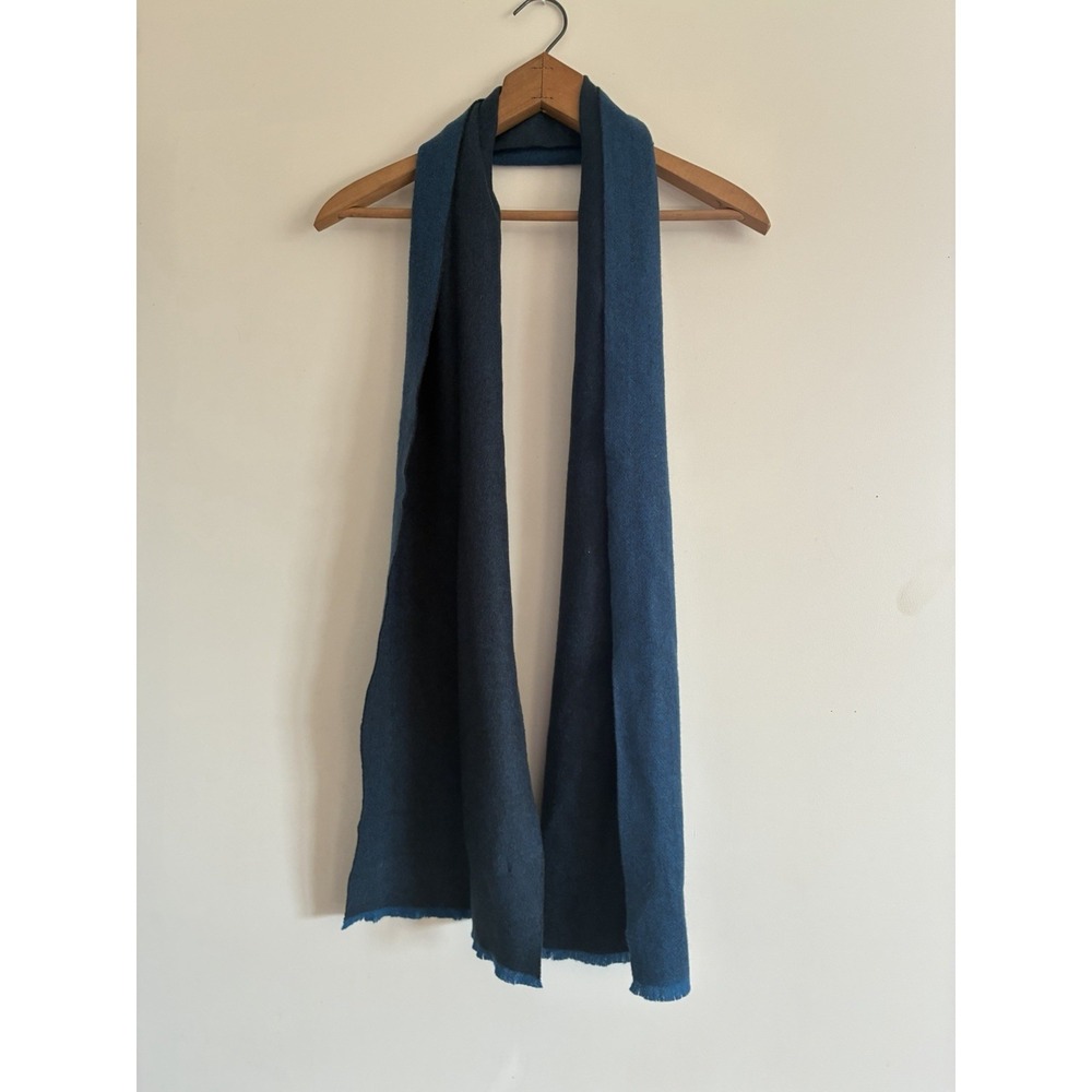 Cashmere Scarf Teal Blue Unisex Neutral Soft Banana Republic Cozy 66"